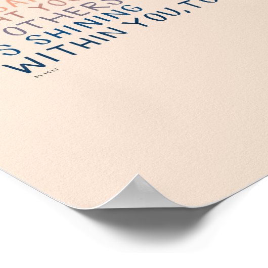 Hetzelfde licht - Inspirerend aanmoedigend citaat Poster (Hoek)