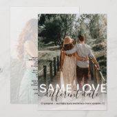 Hetzelfde liefde, andere datum Huwelijk typografie Aankondiging (Voorkant / Achterkant)