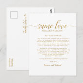 Hetzelfde liefde, kleinere bruiloft, bruiloft inpe briefkaart (Voorkant / Achterkant)