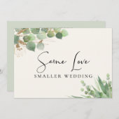 Hetzelfde liefde Kleinere bruiloft Eucalyptus Aankondiging (Voorkant / Achterkant)