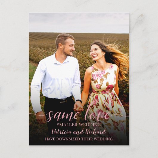 Hetzelfde liefde Minder Trouw Aankondiging Foto Briefkaart (Voorkant)