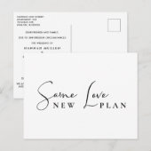 Hetzelfde liefde, nieuw plan Huwelijk datum wijzig Aankondigingskaart (Voorkant / Achterkant)