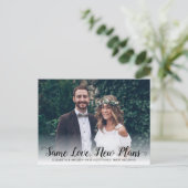 Hetzelfde liefde Nieuwe datum uitgesteld Modern sc Aankondigingskaart (Staand voorkant)