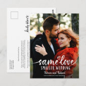 Hetzelfde liefde Schattig hart Downsized Trouwfoto Briefkaart (Voorkant / Achterkant)