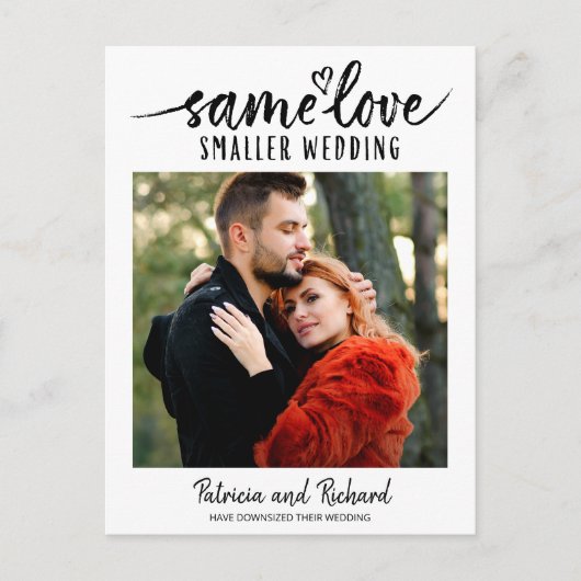 Hetzelfde Liefde Schattig Hart Downsizen Huwelijk  Briefkaart (Voorkant)