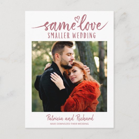 Hetzelfde liefde Schattig hart Downsizen Huwelijk  Briefkaart (Voorkant)