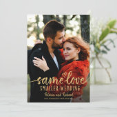 Hetzelfde Liefde Schattig Hart Downsizen Huwelijks Kaart (Staand voorkant)