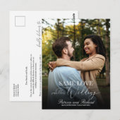 Hetzelfde liefdesbruiloft met minder gasten Eenvou Briefkaart (Voorkant / Achterkant)