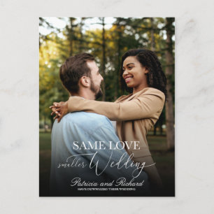 Hetzelfde liefdesbruiloft met minder gasten Eenvou Briefkaart