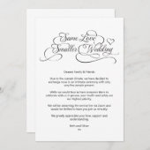 Hetzelfde liefdesfeest met minder gasten Calligraf Aankondiging (Voorkant / Achterkant)