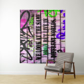 Hetzelfde Maan Verschillende Werelden Kleurrijk Gr Wandkleed (In situ)