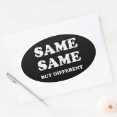 HETZELFDE MAAR VERSCHILLEND OVALE STICKER (Envelop)