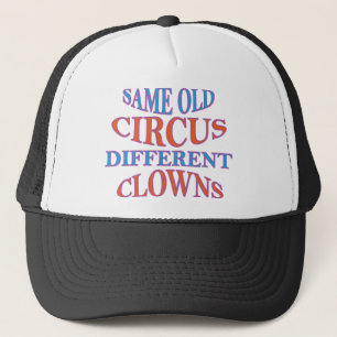 HETZELFDE OUDE CIRCUS VERSCHILLENDE CLOWNEN TRUCKER PET