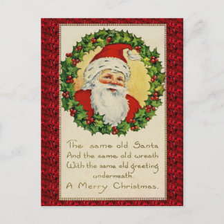 Hetzelfde oude Santa Antiek kerst Briefkaart