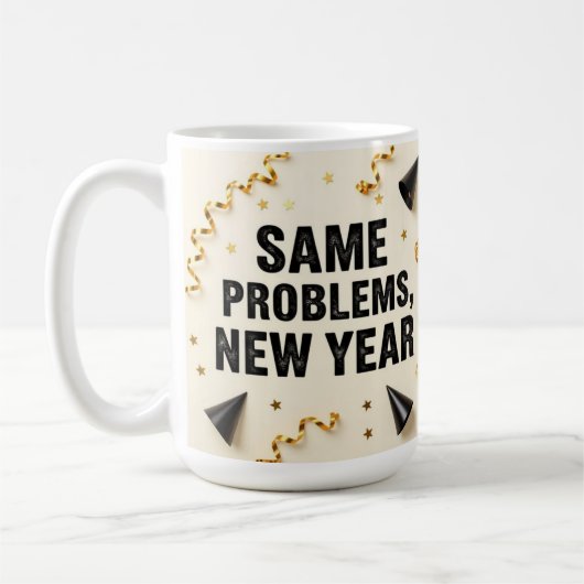Hetzelfde probleem, nieuw jaar koffiemok (Links)