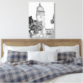 Heublein Tower - Connecticut Schetskunst Canvas Afdruk (Insitu (Slaapkamer))