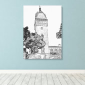 Heublein Tower - Connecticut Schetskunst Canvas Afdruk (Insitu (Houten vloer))