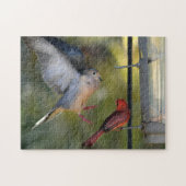 Heug- en kardinale achtertuin legpuzzel (Horizontaal)