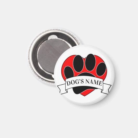 Heug-peul afdrukken en hart met aangepaste naam magneet (Voorkant / Achterkant)