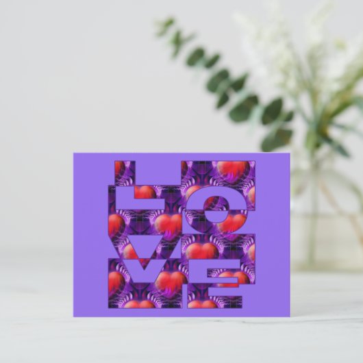 HEUGEN | lila Briefkaart (Staand voorkant)