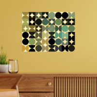 Heup Abstract Circles Industrial Fusion Art Gold