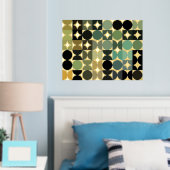Heup Abstract Circles Industrial Fusion Art Gold Folie Afdrukken (Insitu (Slaapkamer))