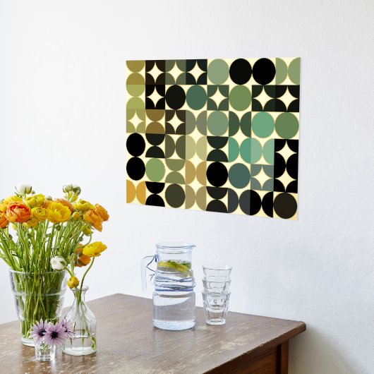 Heup Abstract Circles Industrial Fusion Art Gold Folie Afdrukken (Laag (Keuken))