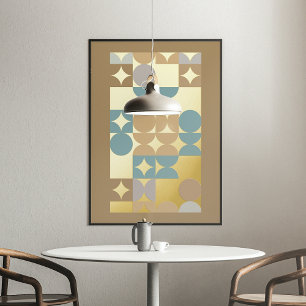 Heup Abstract Circles Industrial Fusion Art Gold Folie Afdrukken