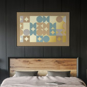 Heup Abstract Circles Industrial Fusion Art Gold Folie Afdrukken