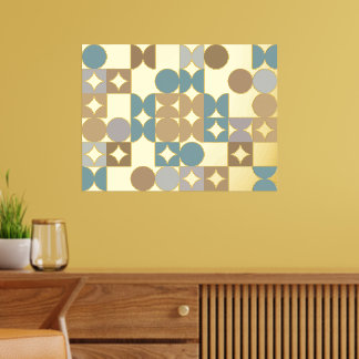 Heup Abstract Circles Industrial Fusion Art Gold Folie Afdrukken