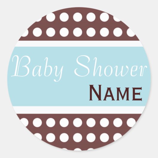 Heup Blauw en Bruin Baby showers Sticker (Voorkant)