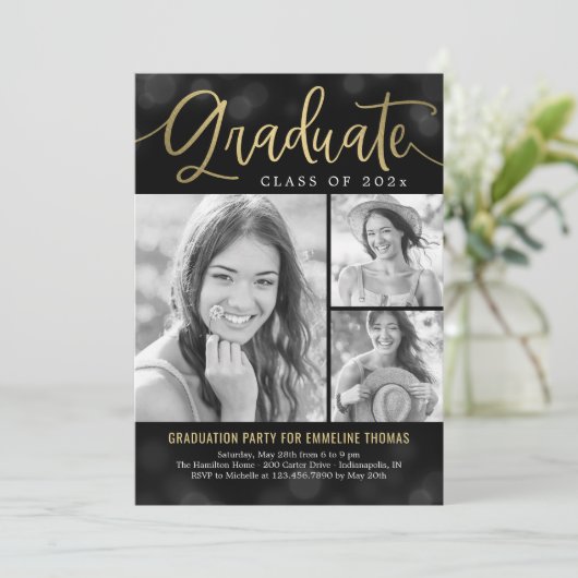 Heup Bokeh EDITABLE COLOR Afstuderen Kaart (Staand voorkant)