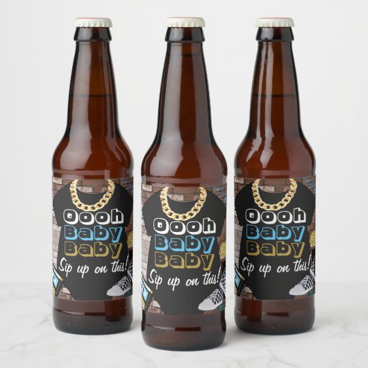 Heup {BOY} Baby showers flaconetiketten Bier Etiket (Flessen)