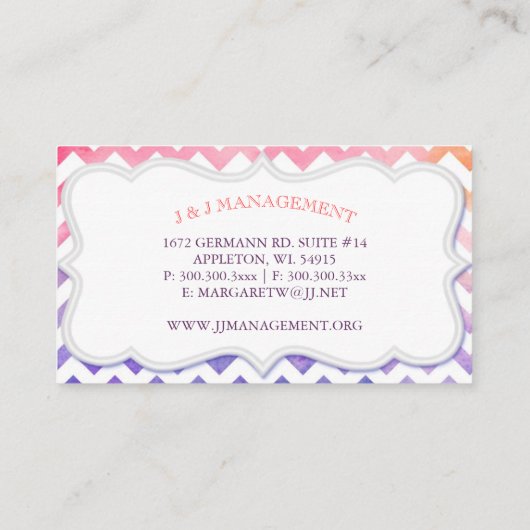 Heup Chevron Modern Minimal Visitekaartje (Achterkant)