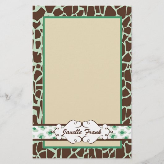 Heup- en chic Animal Print: Groen Briefpapier (Voorkant)