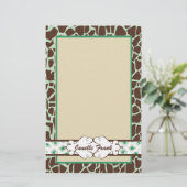 Heup- en chic Animal Print: Groen Briefpapier (Staand voorkant)