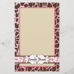Heup- en chic Animal Print: Roze Briefpapier