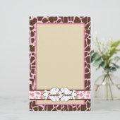 Heup- en chic Animal Print: Roze Briefpapier (Staand voorkant)