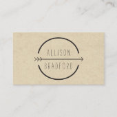 Heup- en Robuuste pijltjes Logo op het zwarte kart Visitekaartje (Voorkant)