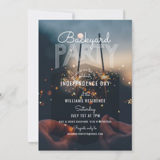 Heup Foto buitenshuis Barbecue 4e juli Kaart (Voorkant)