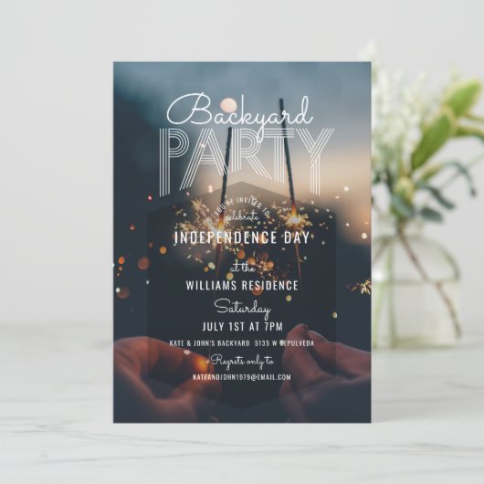 Heup Foto buitenshuis Barbecue 4e juli Kaart (Staand voorkant)