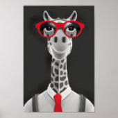 Heup Giraffe potlood Tekening | Red Necktie Wall A Poster (Voorkant)