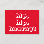 heup, heup, hoera! Gefeliciteerd, rode witte kaart (Voorkant)