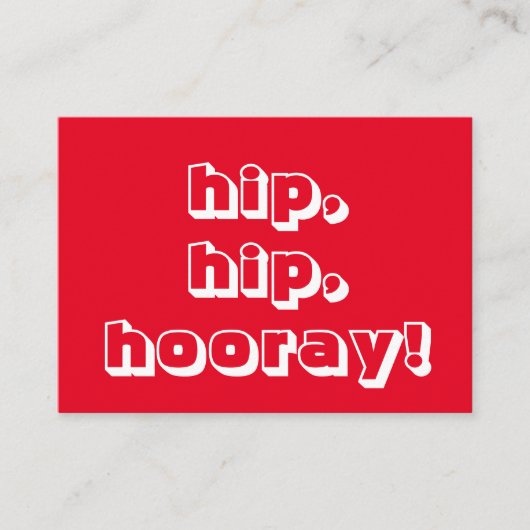 heup, heup, hoera! Gefeliciteerd, rode witte kaart (Voorkant)