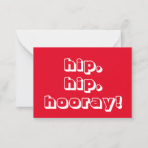 heup, heup, hoera! Gefeliciteerd, rode witte kaart