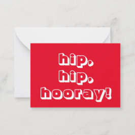 heup, heup, hoera! Gefeliciteerd, rode witte kaart