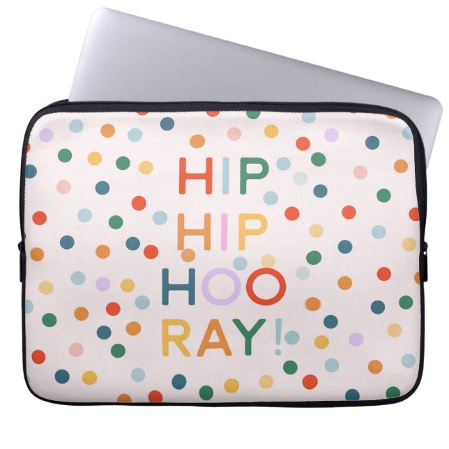 Heup Heup Hooray Verjaardagsfeest Gefeliciteerd Laptop Sleeve (Voorkant)