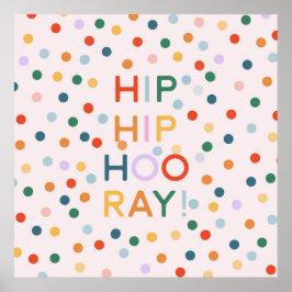 Heup Heup Hooray Verjaardagsfeest Gefeliciteerd Poster