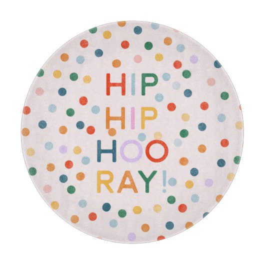 Heup Heup Hooray Verjaardagsfeest Gefeliciteerd Snijplank (Voorkant)