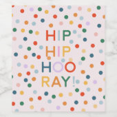 Heup Heup Hooray Verjaardagsfeest Gefeliciteerd Wijn Etiket (Enkel label)